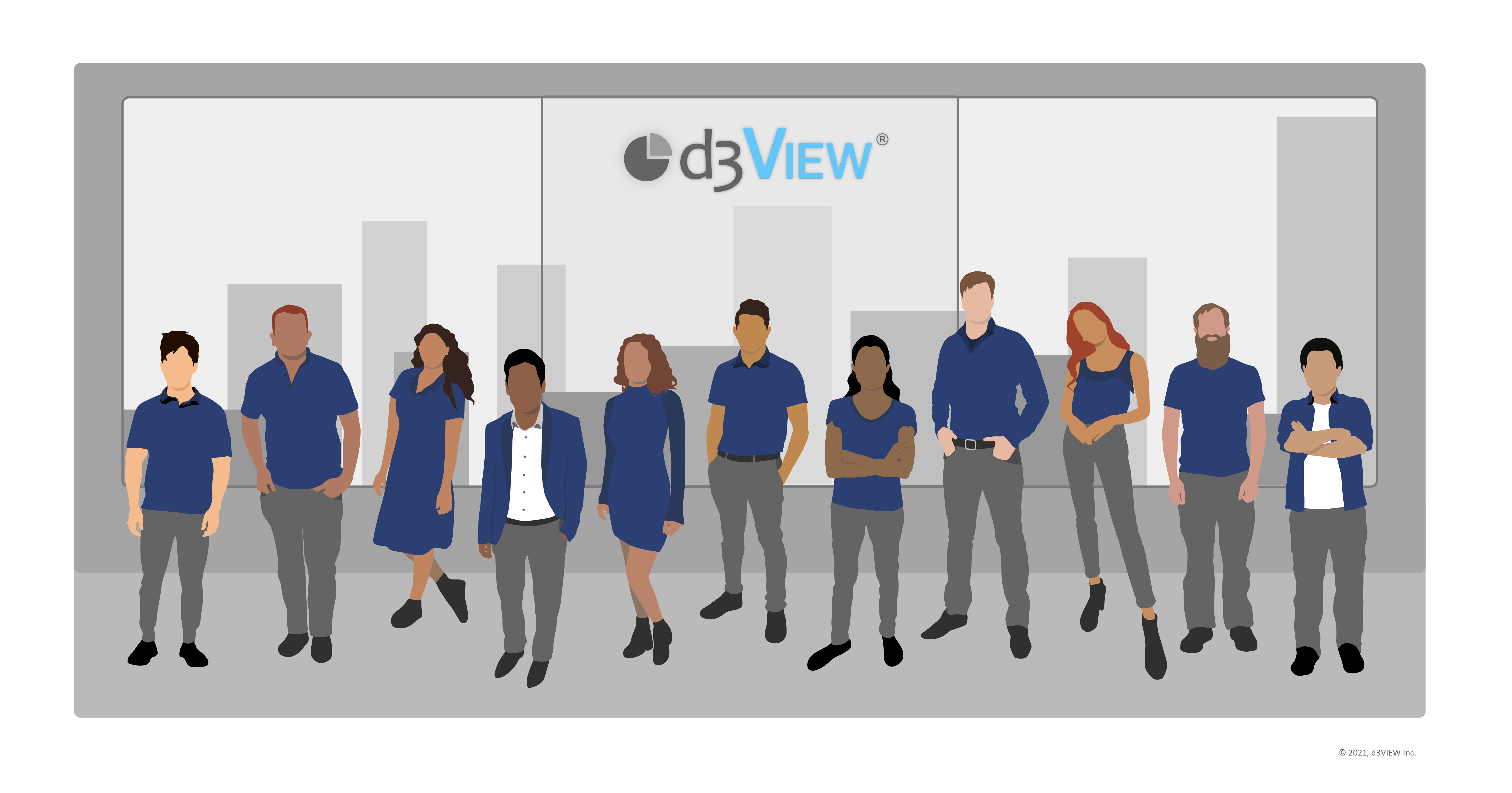Illustration of people working together around a shared idea