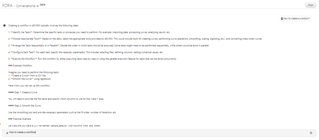 FORA conversation showing platform guidance