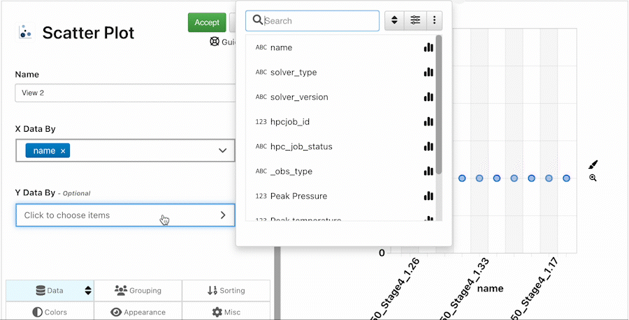 Visualizing simulation data in d3VIEW SaaS